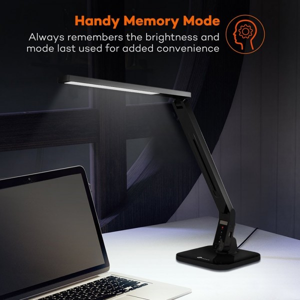 Lampa de birou Smart LED TaoTronics TT-DL01, control Touch, 4 moduri lumina, memorie, 14W, USB