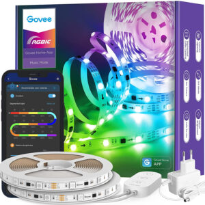 Banda LED Govee H6144 RGBIC, Sincronizare Muzica, Wifi si Bluetooth 10m, Alexa, Google Asistant