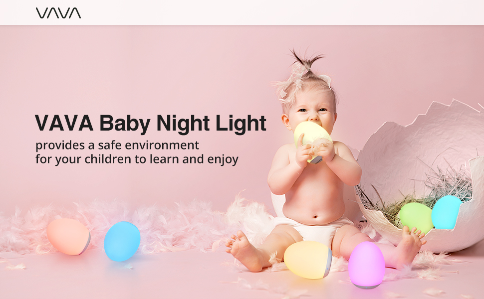 Lampa de veghe VAVA VA-CL009 LED, RGB, cu reglare touch a Intensitatii, lumina calda
