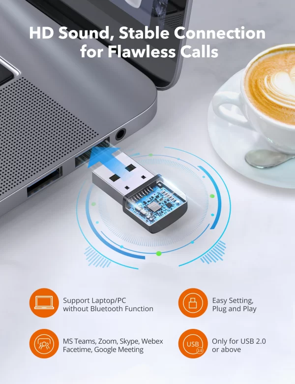 Casti wifi TaoTronics TT-BH041, Microfon, AI Noise Cancelling, Call Center, Bluetooth 5.0, functionare 34 ore, USB Bluetooth Dongle inclus