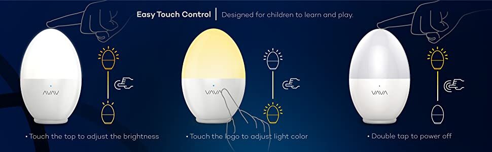 Lampa de veghe VAVA VA HP008 LED cu reglare touch a Intensitatii lumina calda si rece 5