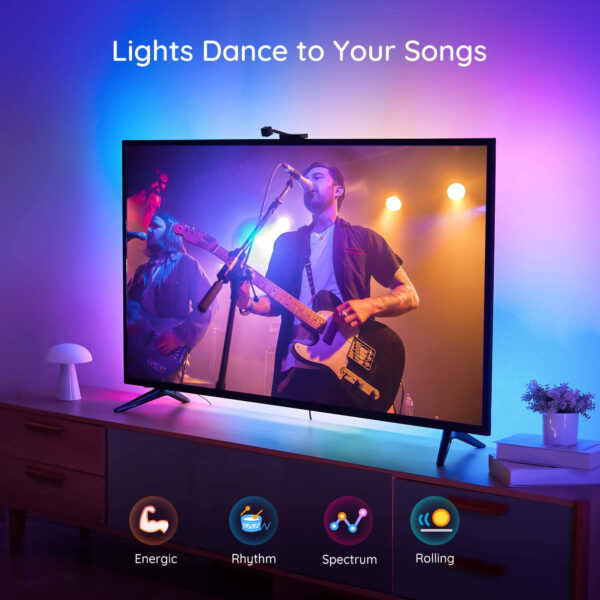 Banda LED TV Govee Immersion Wi-Fi TV RGBIC, Camera ColorSense 1080p HD, 3.8 m