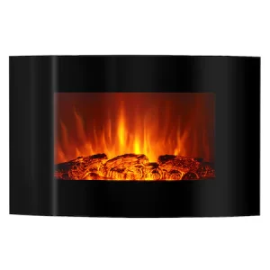 Semineu Electric Art Flame Carlos 3D, 3 teme de culoare, Functie incalzire, Telecomanda, Timer, 750/1500W, negru
