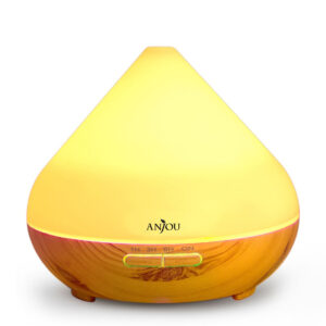Difuzor aroma cu Ultrasunete Anjou AJ-AD001, 300ml, 13W, LED 7 culori, oprire automata - baza nuc natur