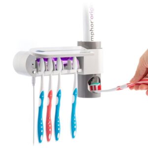 Sterilizator UV pentru periute de dinti cu suport si distribuitor de pasta de dinti Smiluv InnovaGoods Home Houseware