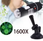 Microscop digital portabil 1600X, USB, foto-video, 8 LED-uri, luminozitate reglabila