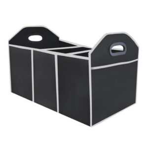 Organizator pliabil de portbagaj cu 3 compartimente, manere sustinere, material textil, negru