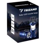 Lampa si lanterna Trizand 3 in 1 cu acumulator si panou solar, 2 wati, 20 lm, design pliabil, suport de agatat