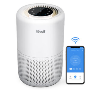Purificator de Aer Smart Levoit Core 200S Wi-Fi, Filtru 3 in 1 True HEPA H13, Carbon Activ, Super Silent, Alexa, Google Home, Touch Screen, Alb