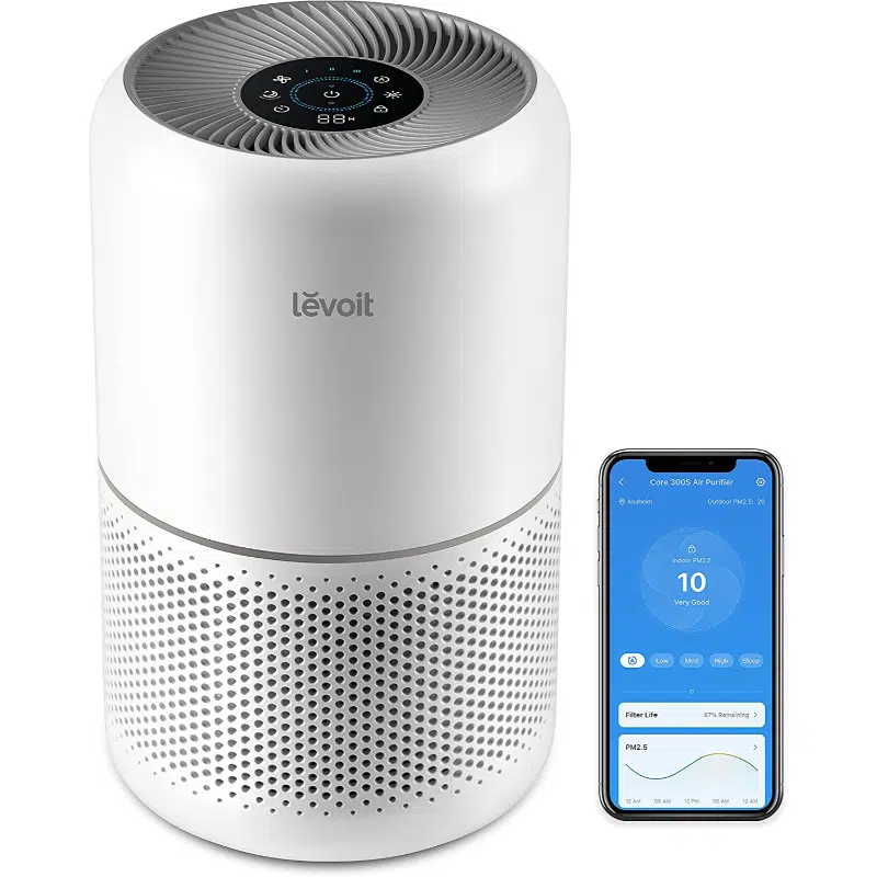 Purificator de aer Smart WiFi Levoit Core 300S Wi-Fi, Filtru 3 in 1 True HEPA H13, Senzor Calitate Aer, Mod Auto, Alexa, Google Home, Touch Screen