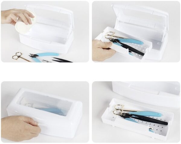 Dispozitiv pentru sterilizare instrumente cosmetice Soulima cu filtru, 22.5 x 6.5 x 12.5 cm, alb