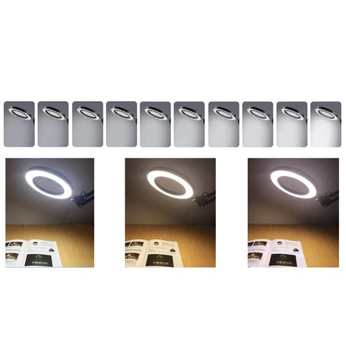 Lupa de lucru cu lumina LED Izoxis, sticla optica, culoare lumina reglabila, 10 niveluri de intensitate, USB, negru